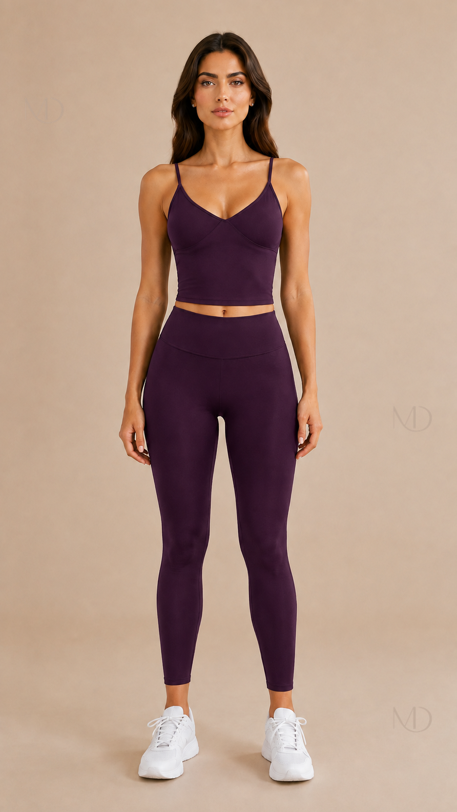 Nova Brushed Yoga Set plum purple front