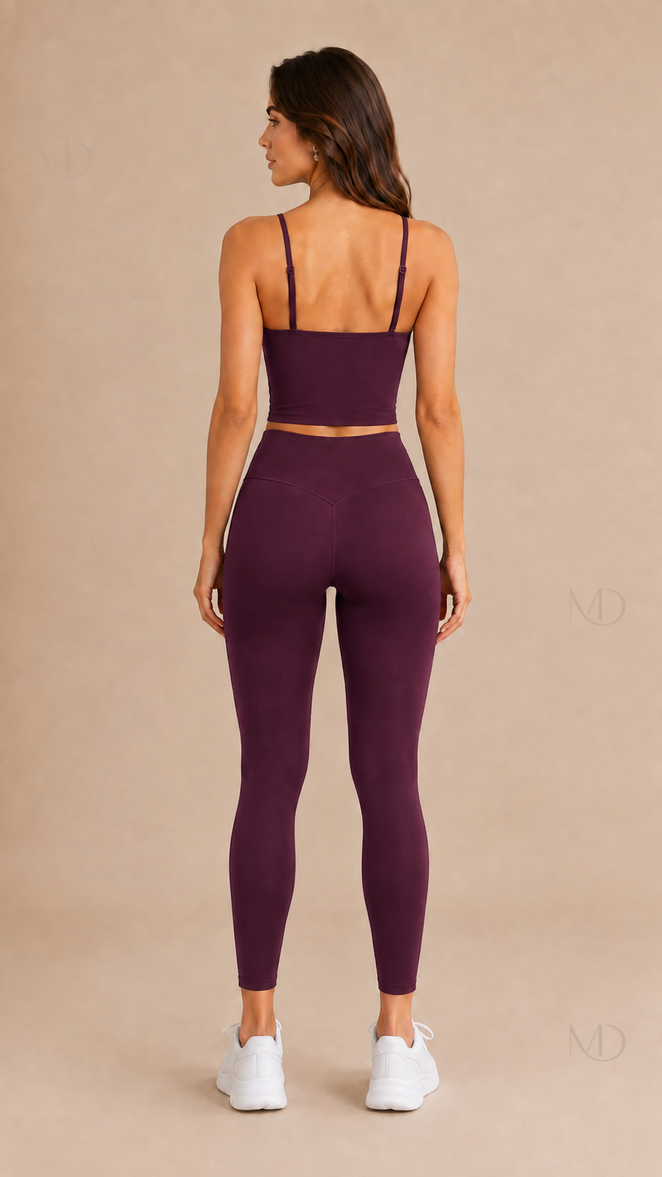 Nova Brushed Yoga Set plum purple back