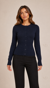 Mila Ribbed Knit Cardigan