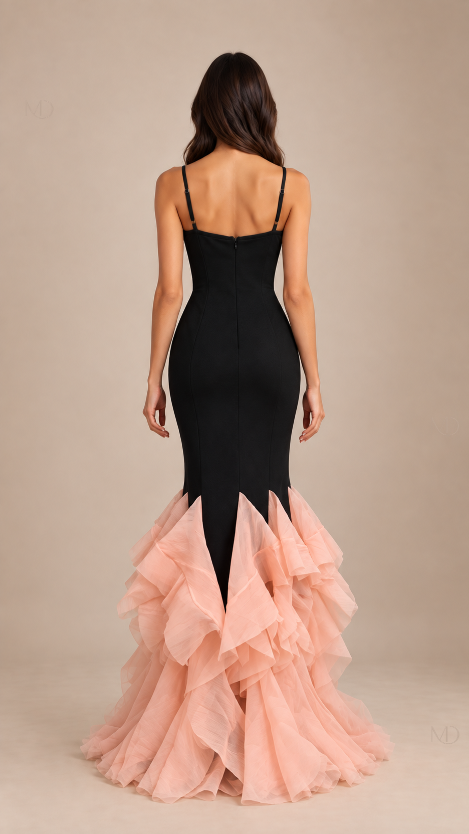 Noor Ruffle Maxi Dress - black-02-back