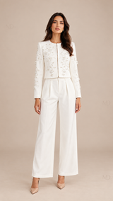 Camille Beaded Wide-Leg Set