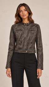 Remi Distressed Suede Jacket