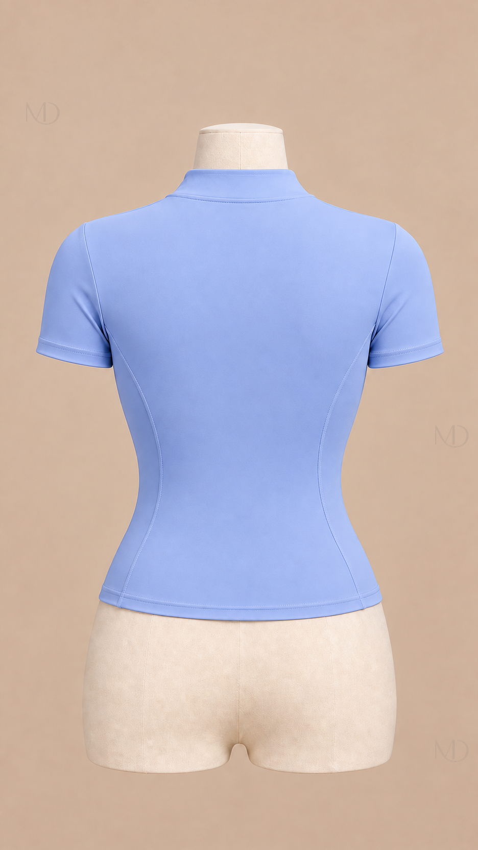 Nova Zip-Up Yoga Top — light blue mannequin back