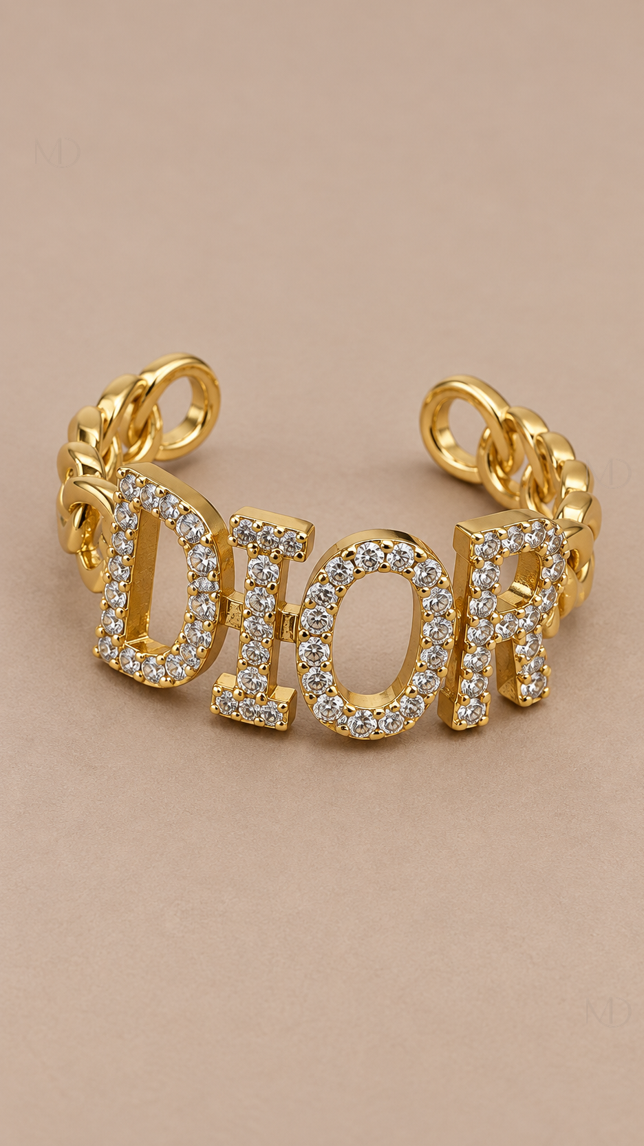Dana Pave Letter Ring — gold product only