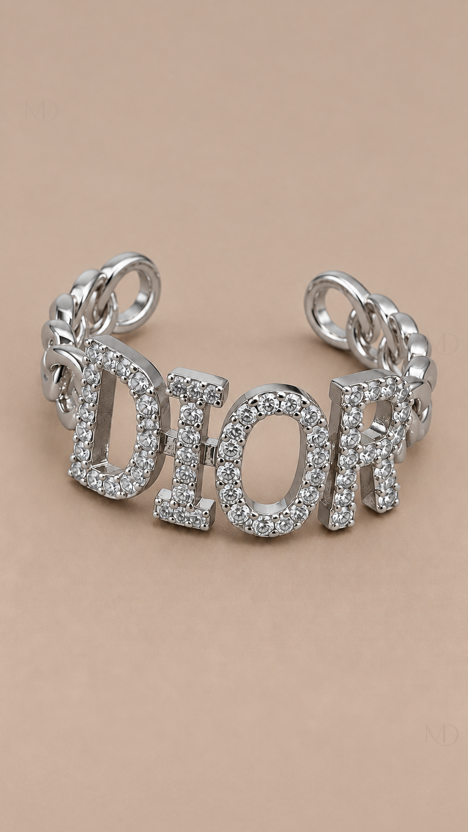 Dana Pave Letter Ring — silver product only