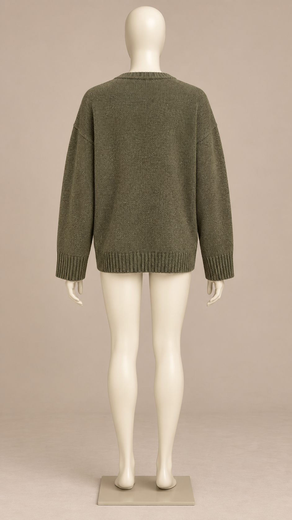 Odessa Crewneck Sweater — Military Green mannequin back