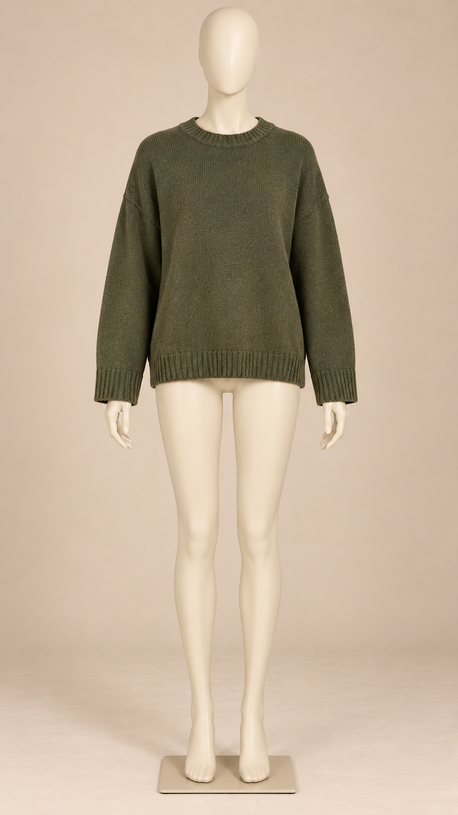 Odessa Crewneck Sweater — Military Green mannequin front