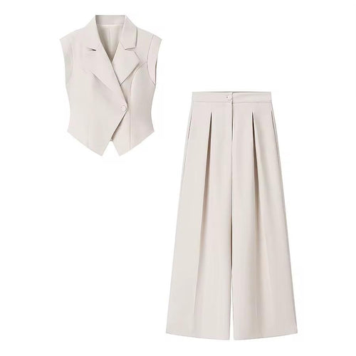 Minimalist Tailored Vest Suit Set