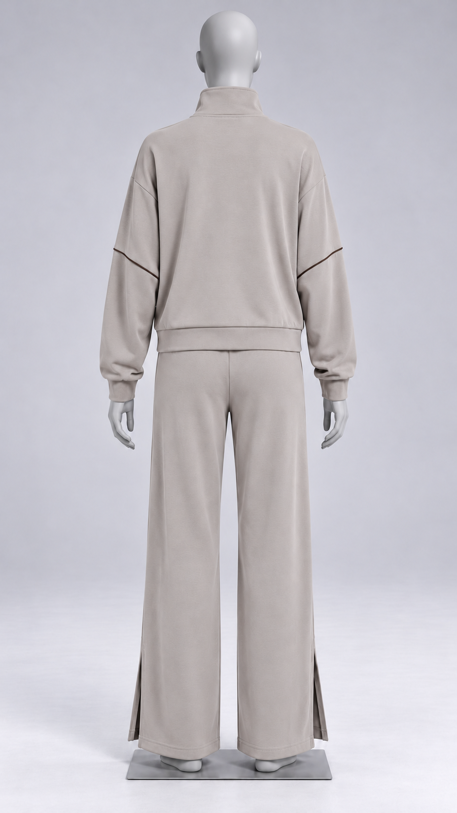 Henna Split-Hem Lounge Set — Mink Gray mannequin back