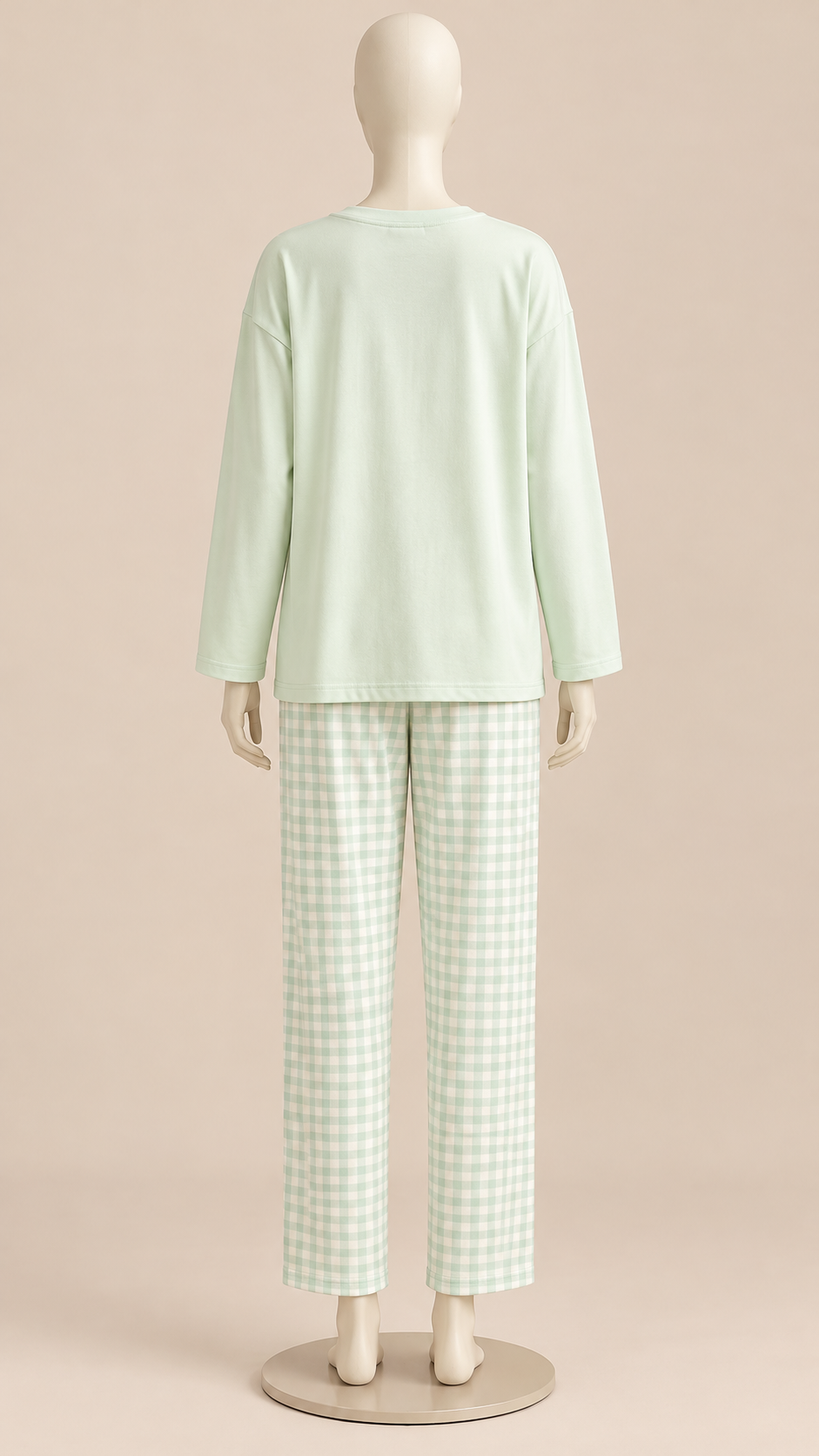 Rosemary Bra-Lined Pajama Set — Mint mannequin back