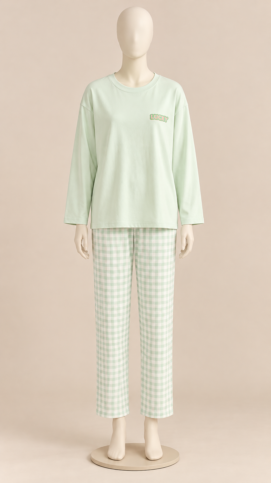 Rosemary Bra-Lined Pajama Set — Mint mannequin front