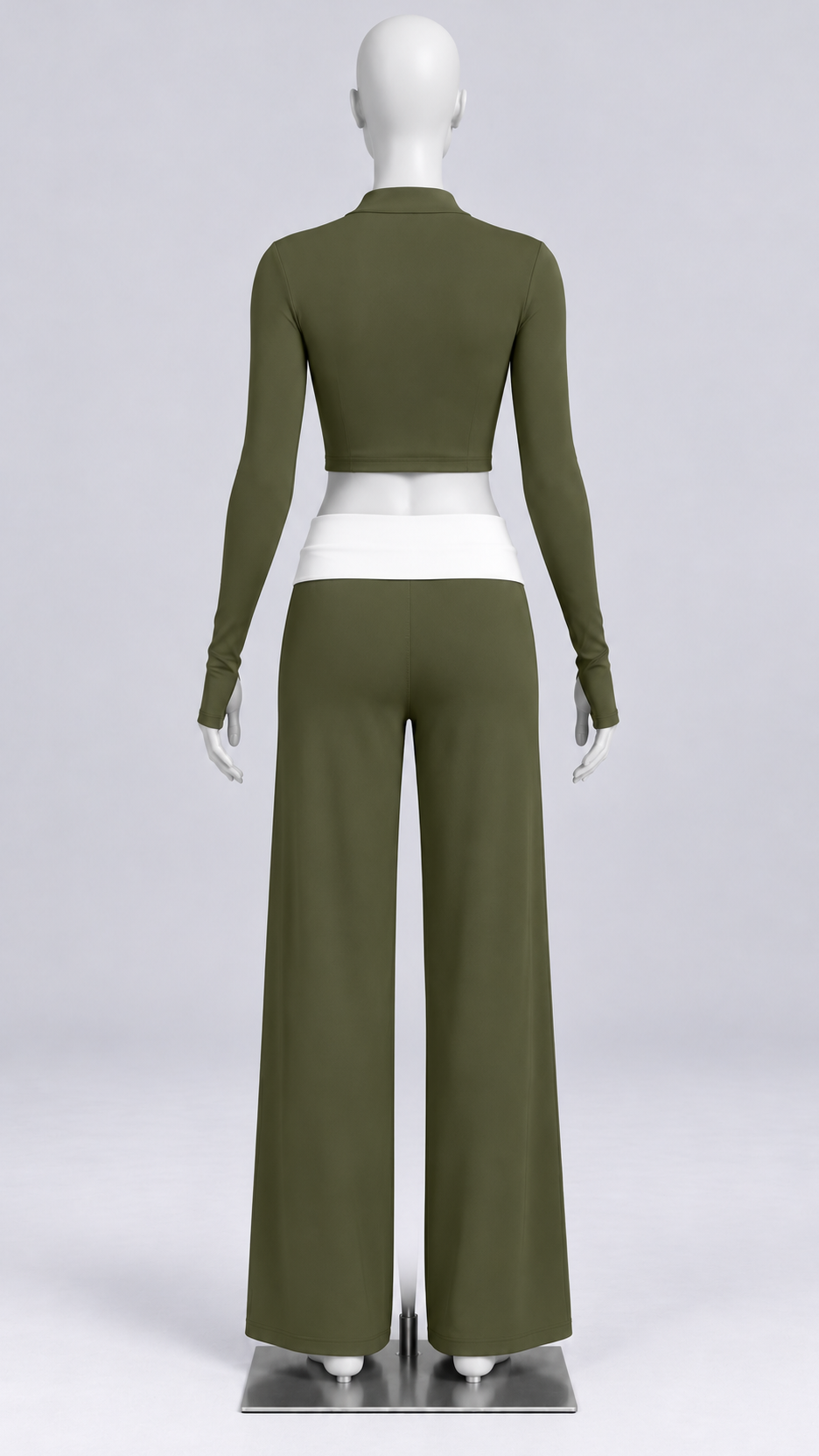 Odessa Colorblock Yoga Set — Misty Pine Green mannequin back