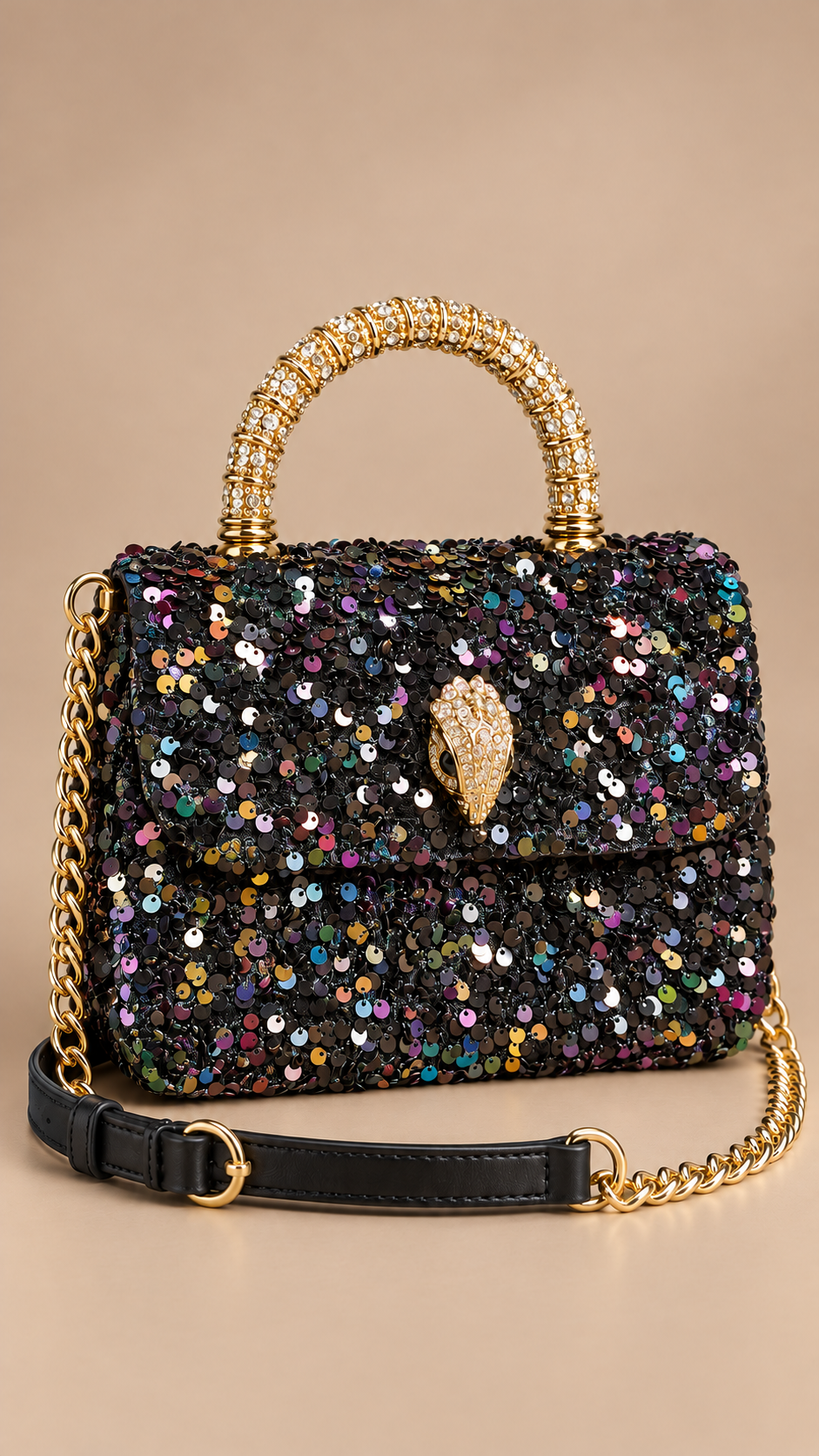 Delfina Sequin Top-Handle Bag — Multicolor product closed