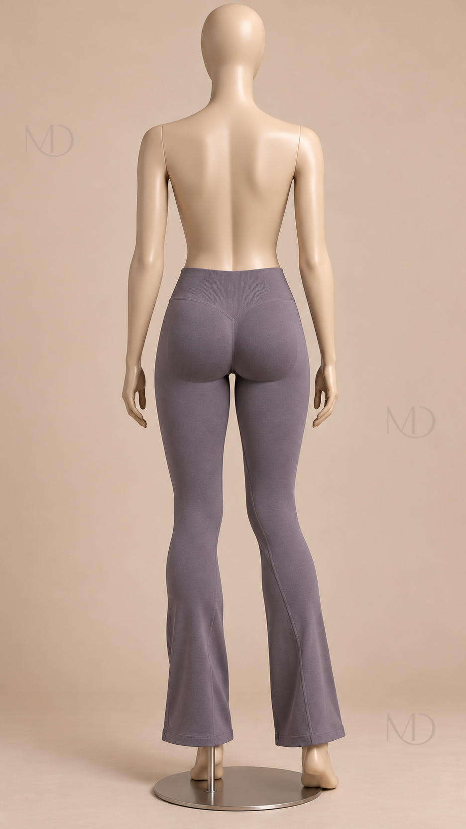 Ines Seamless Flare Pants — Mushroom Gray mannequin back