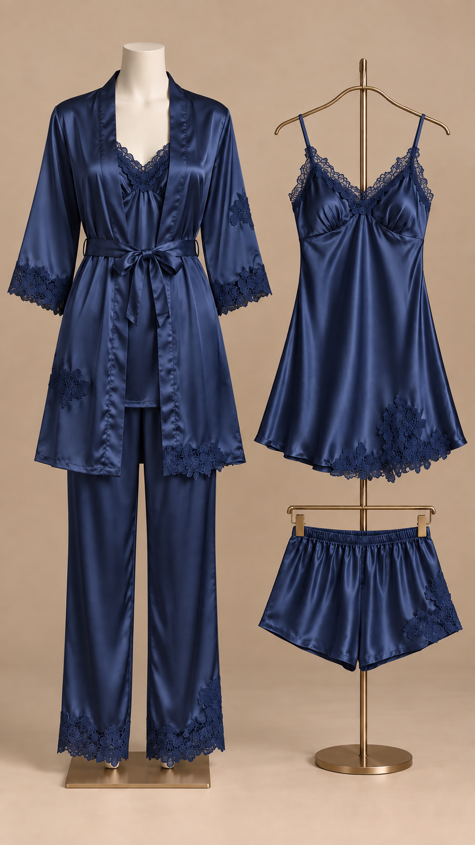 Anouk Five-Piece Set — Navy Blue mannequin front