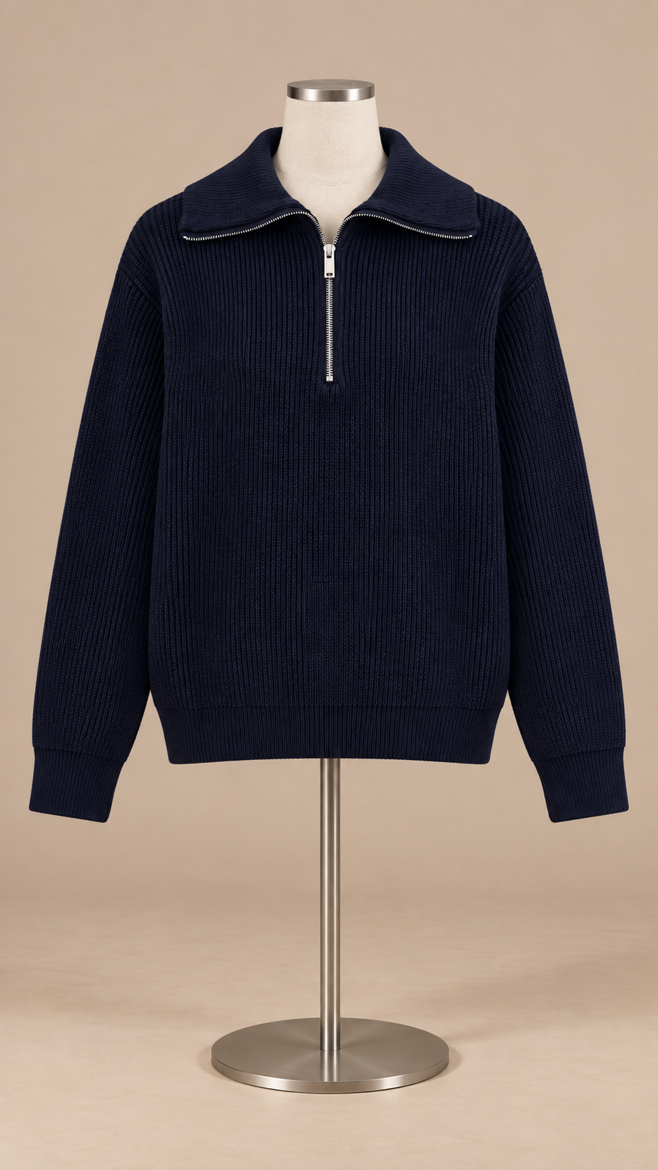 Isadora Half-Zip Sweater — Navy mannequin front
