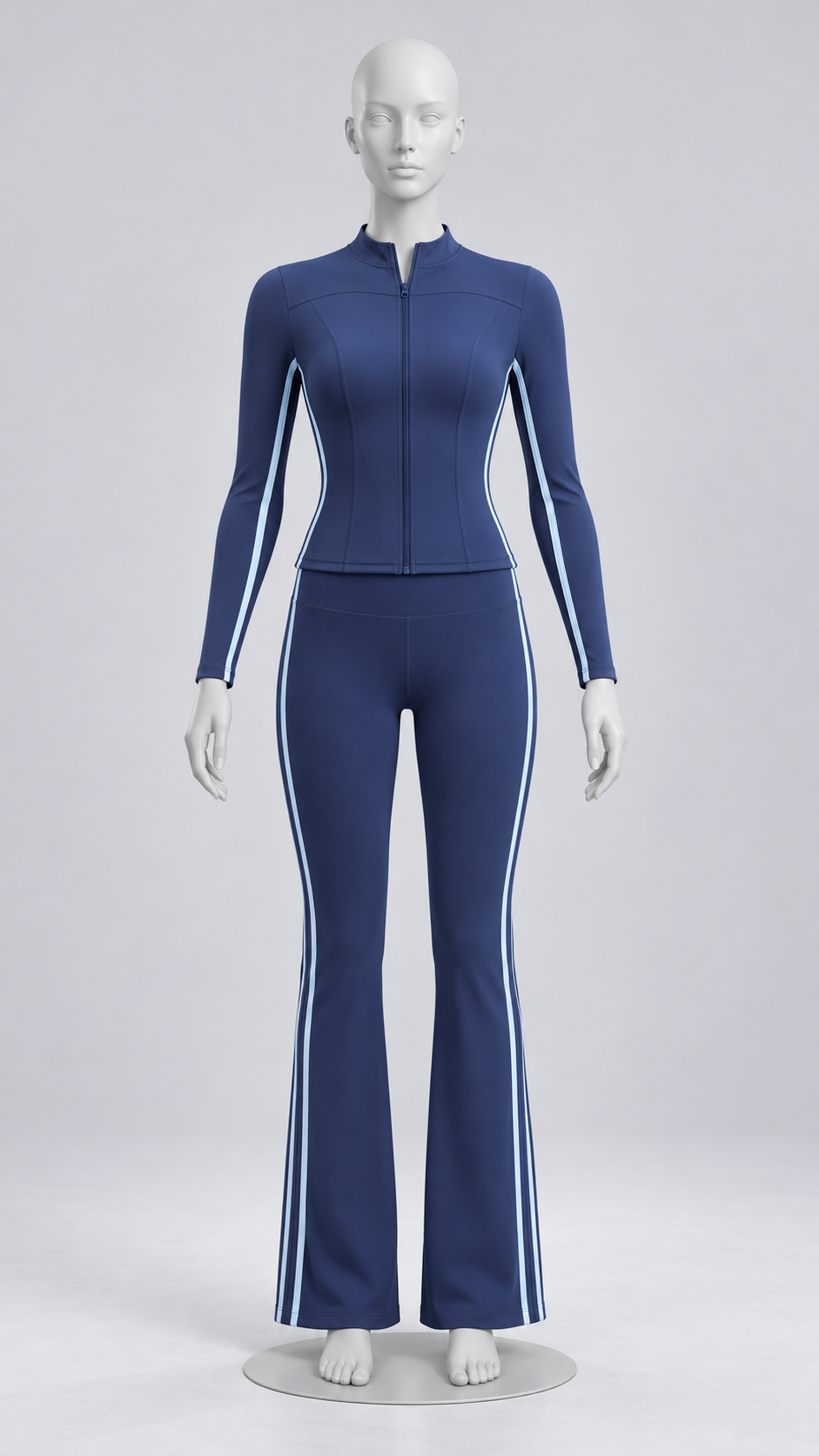 Nimue Racer-Stripe Yoga Set — Navy mannequin front