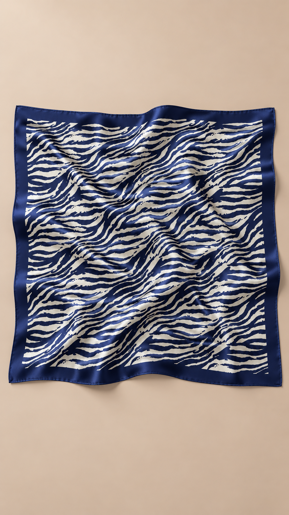 Marcella Zebra Satin Scarf — Navy product only
