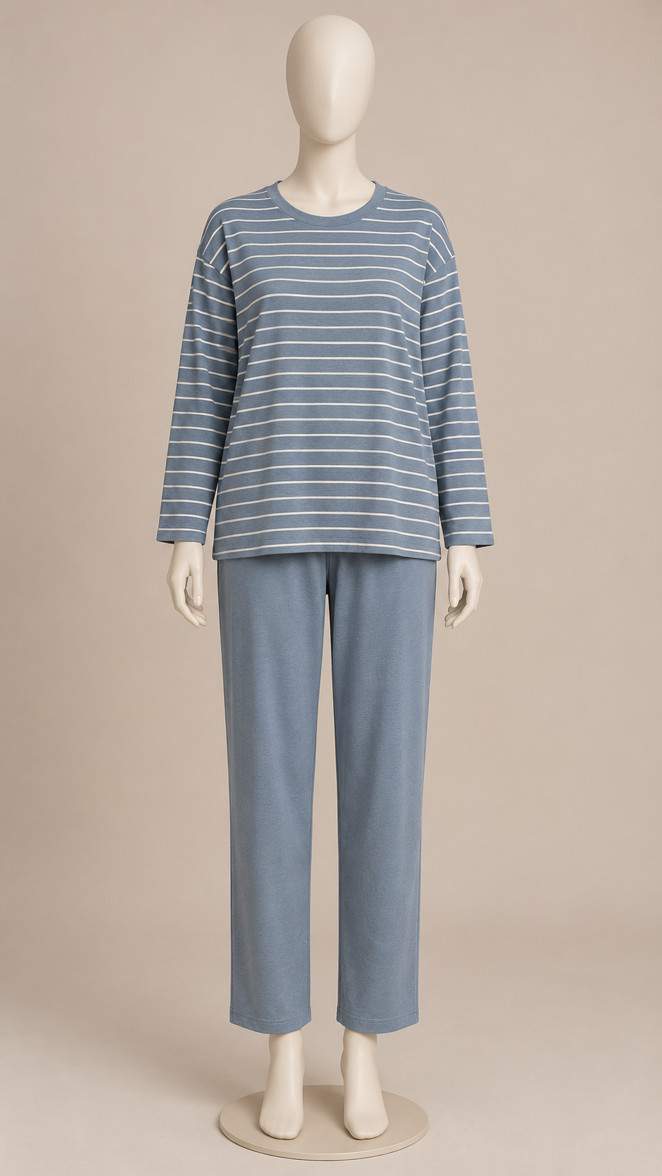Rosemary Bra-Lined Pajama Set — Navy Stripe mannequin front