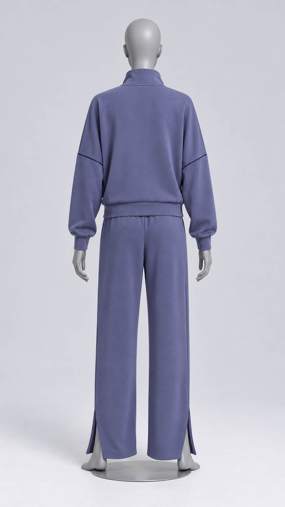 Henna Split-Hem Lounge Set — Night Blue mannequin back