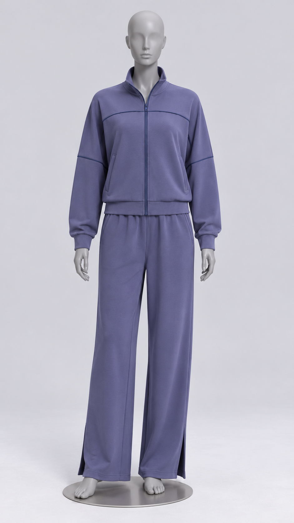Henna Split-Hem Lounge Set — Night Blue mannequin front