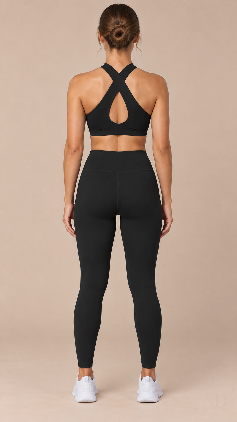 Nova Halter Sports Bra Black back view