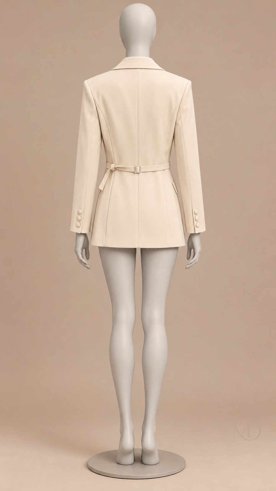 Genevieve Tie-Back Blazer — Off-white mannequin back