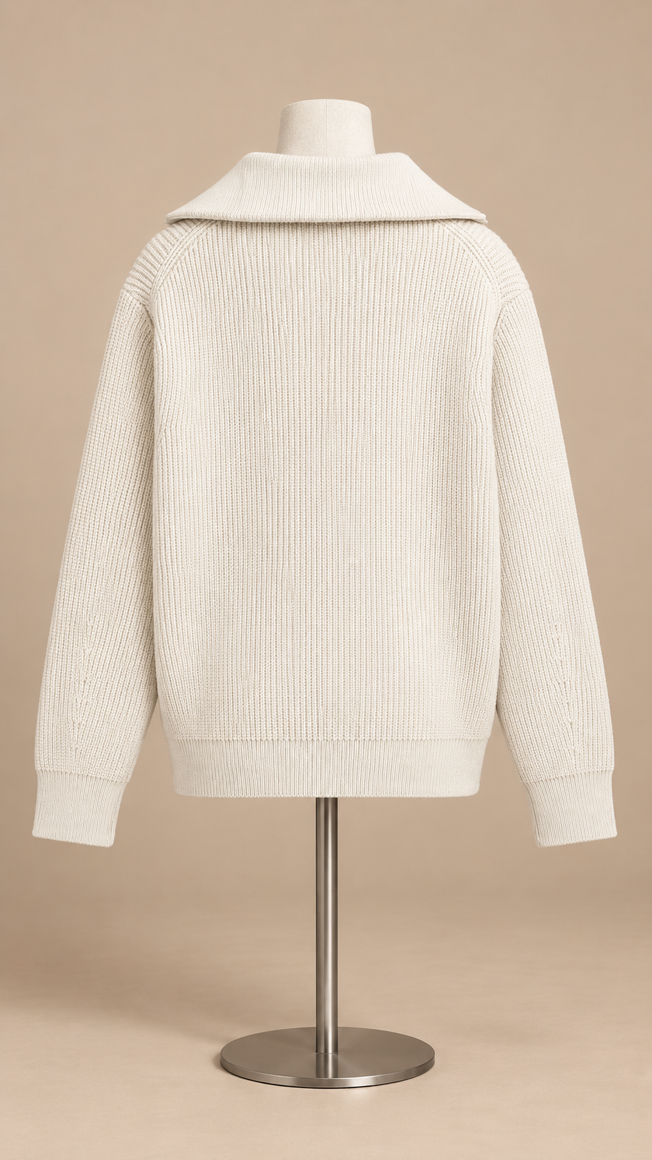 Isadora Half-Zip Sweater — Off-white mannequin back