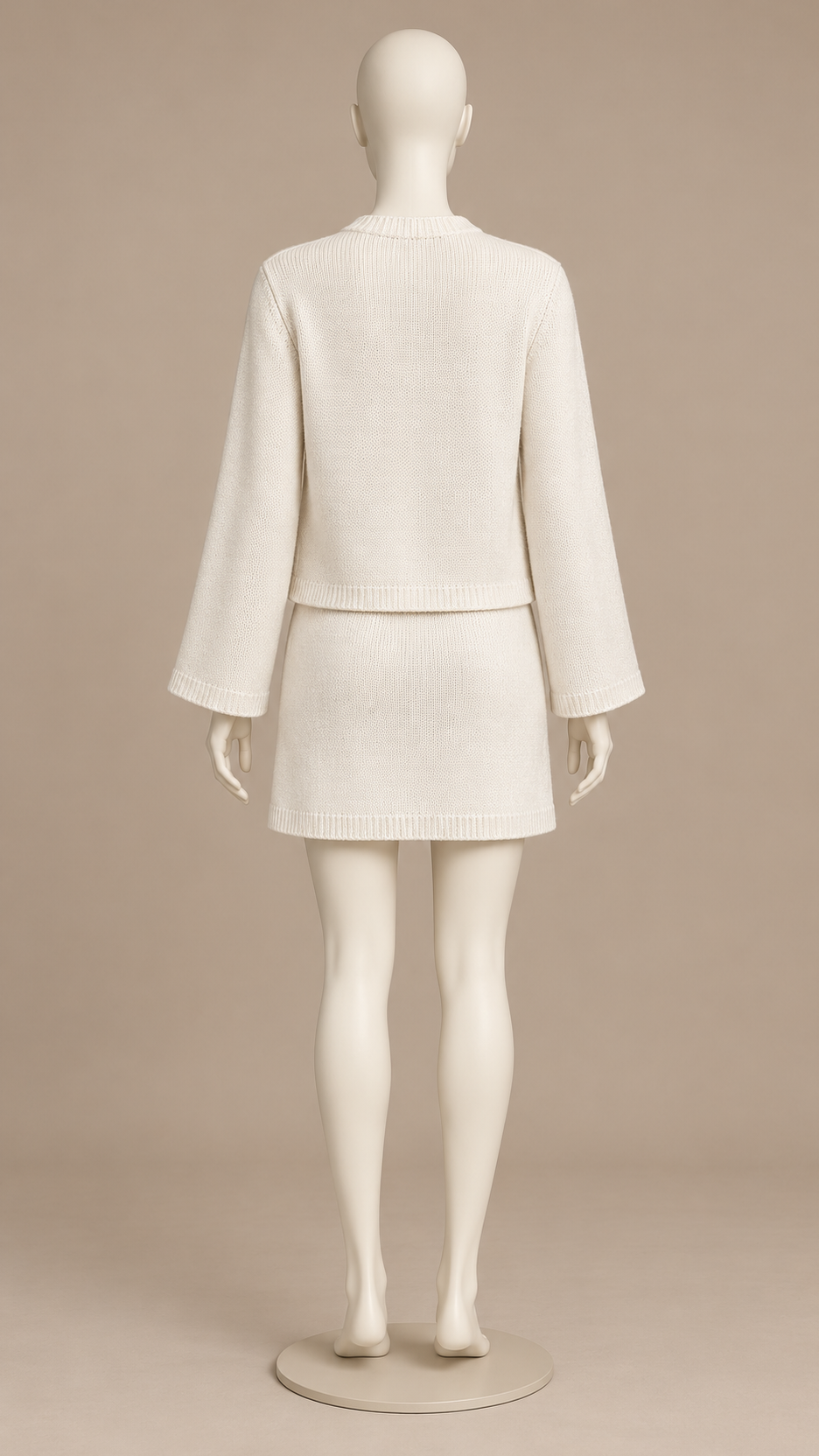 Brisinda Tortoise-Button Knit Set — Off-white mannequin back