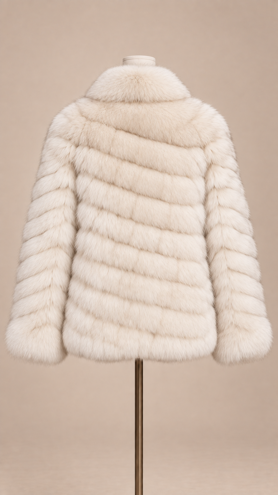 Thea Whole-Hide Fur Coat — Off-White mannequin back
