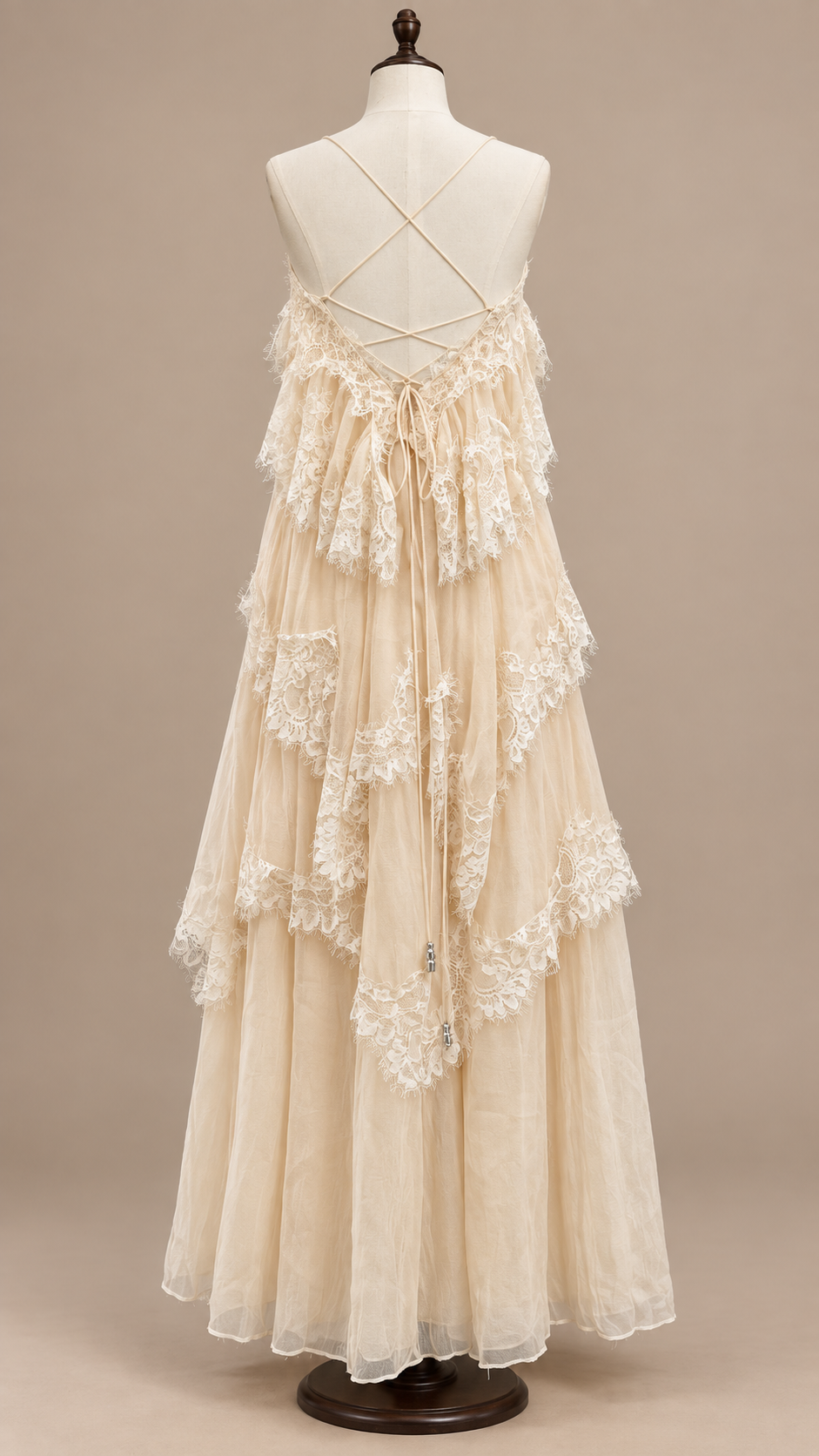 Fleur Tiered Maxi — Off-White mannequin back