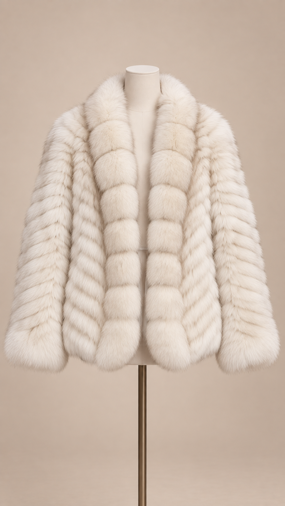 Thea Whole-Hide Fur Coat — Off-White mannequin front