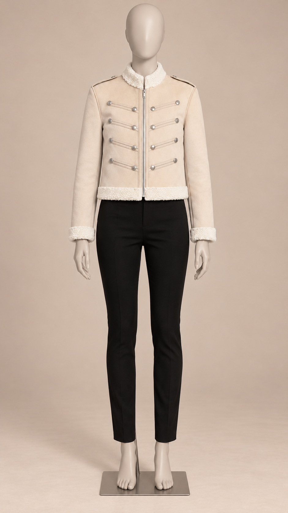 Clotilde Hussar Jacket — Off-white mannequin front