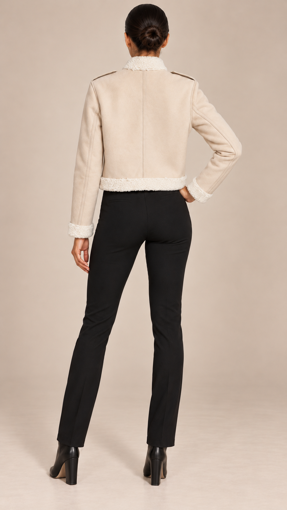 Clotilde Hussar Jacket — Off-white model back