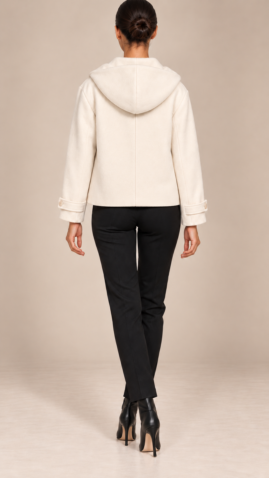 Benedetta Toggle-Clasp Jacket — Off-white model back
