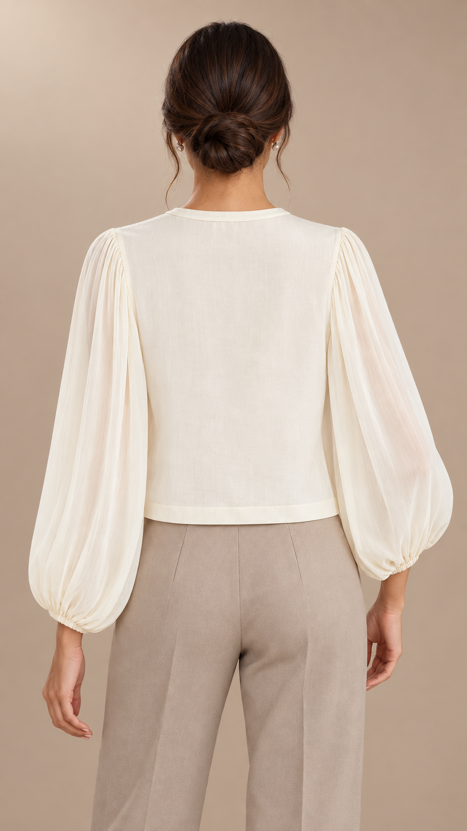 Colette Soutache Blouse — Off-white model back