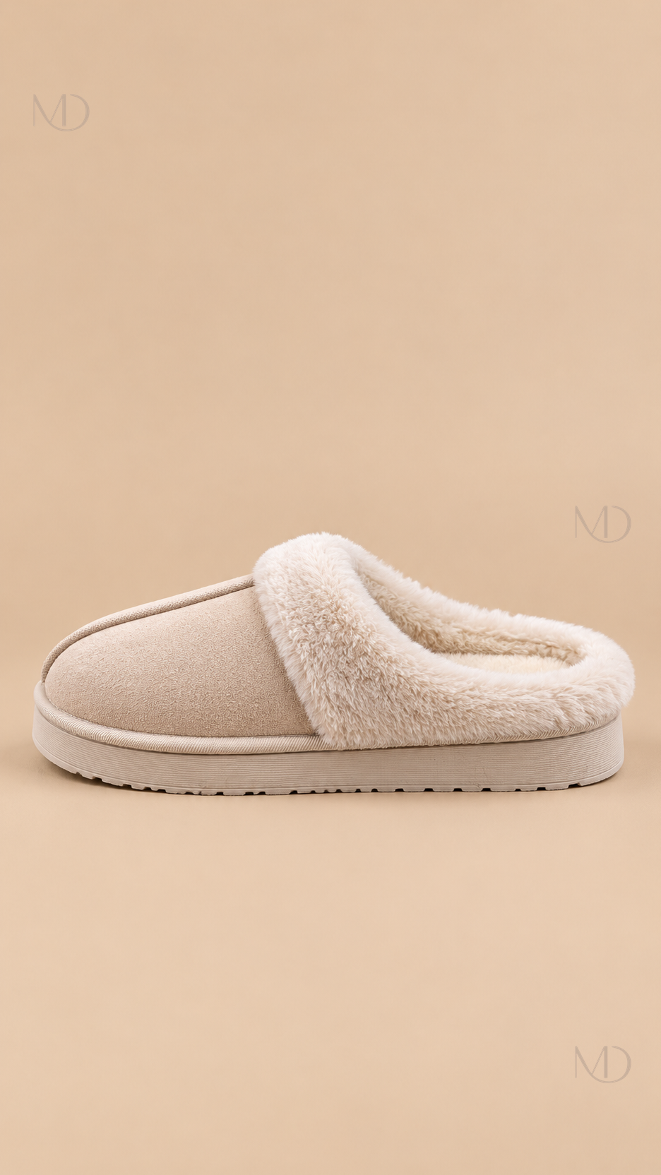 Ysaline Suede Slipper — Off-white shoe side