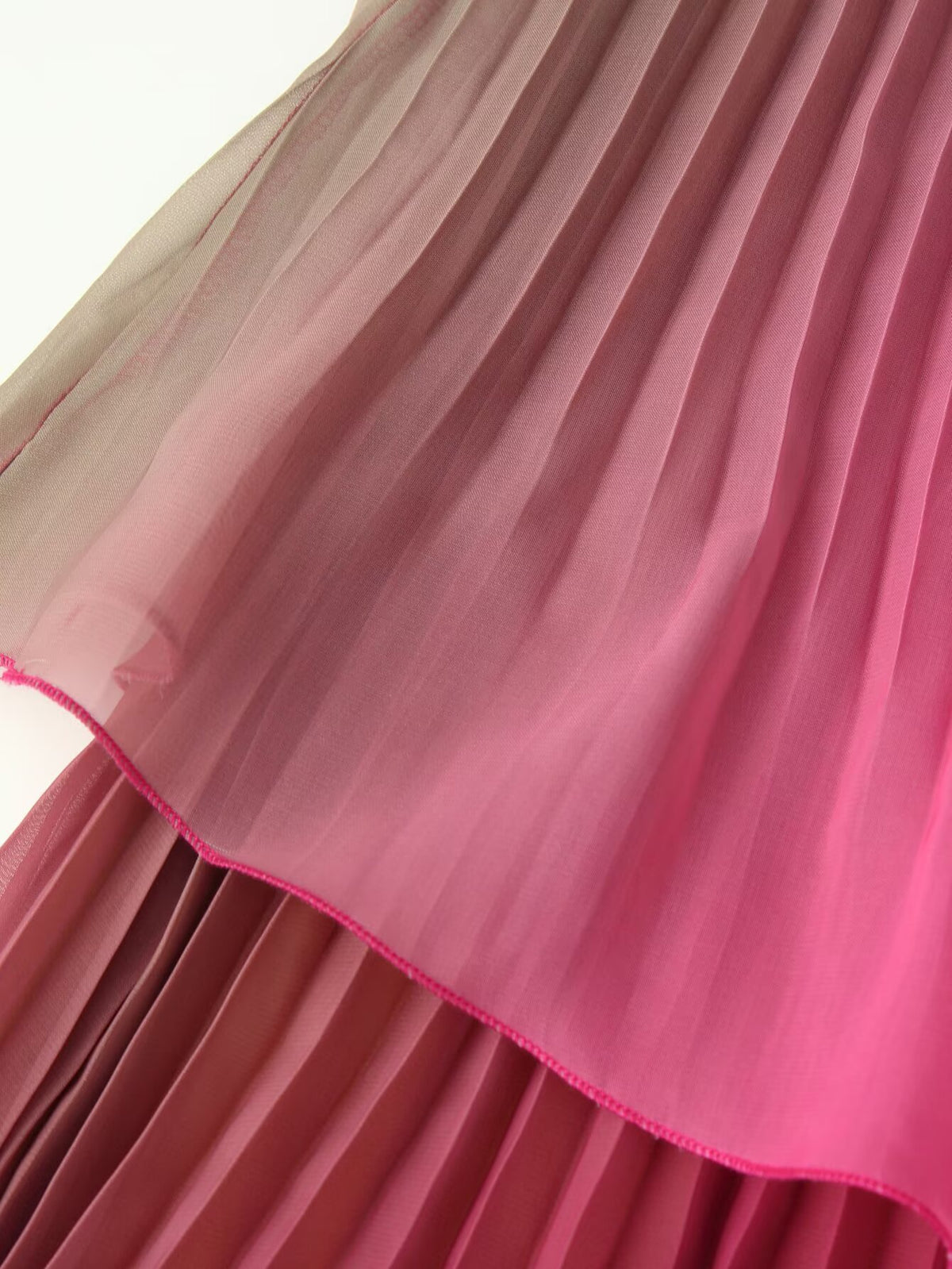 Ombre Pleated Tiered Maxi Dress