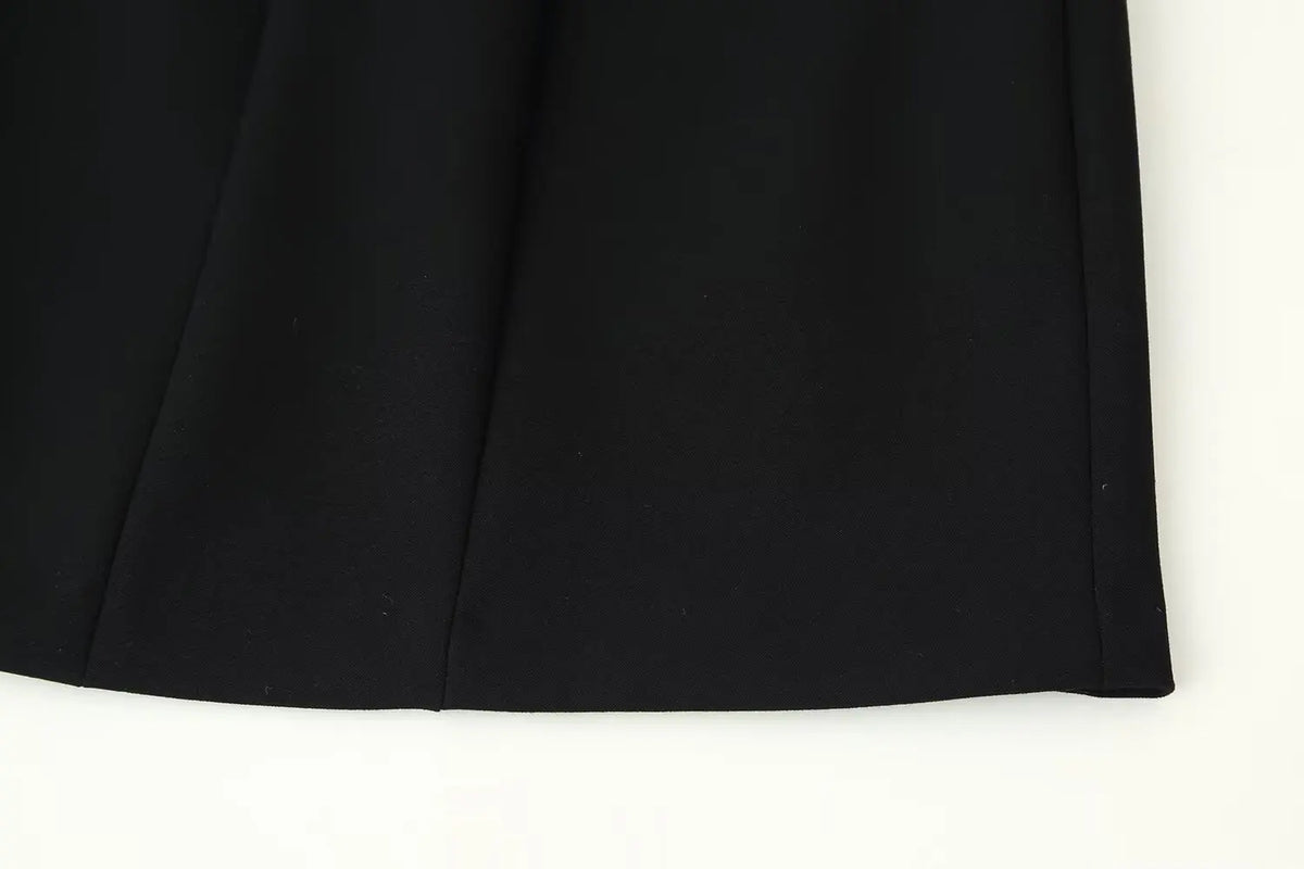 Padded Shoulder Pocket Flap Mini Dress