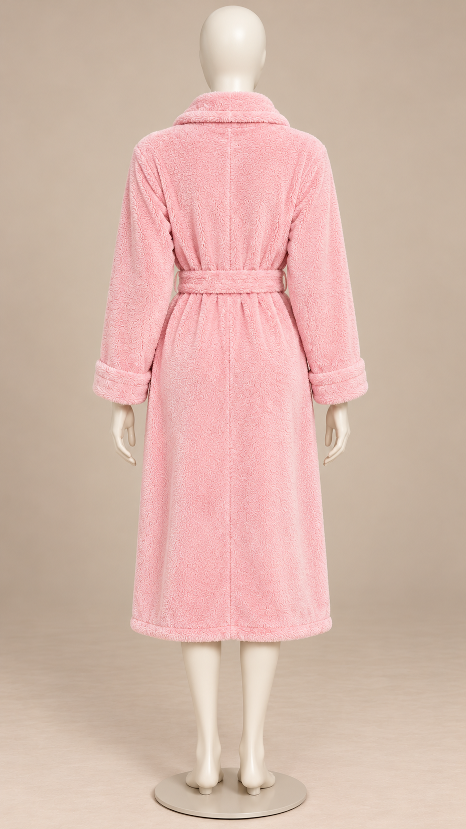 Clarabel Heart-Stitch Robe — Pink mannequin back