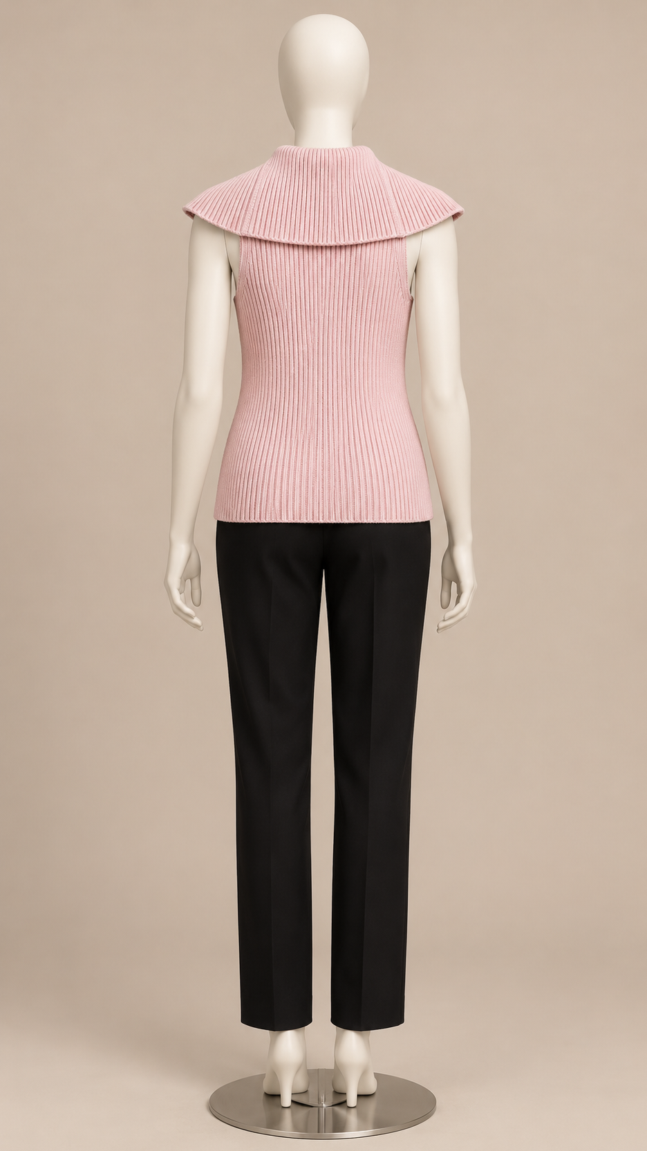 Elowen Wing-Collar Tank — Pink mannequin back