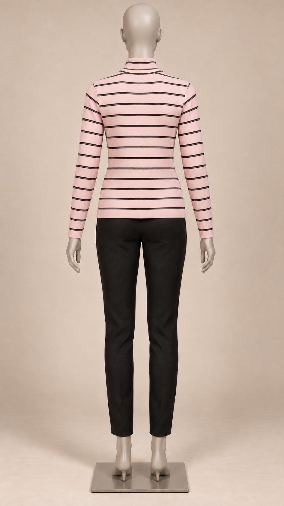 Hermione Striped Zip Knit — Pink mannequin back