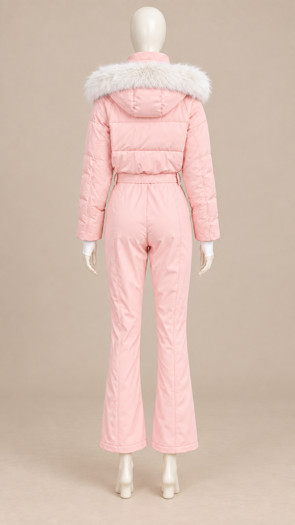 Aspen Fringed Ski Suit — Pink mannequin back