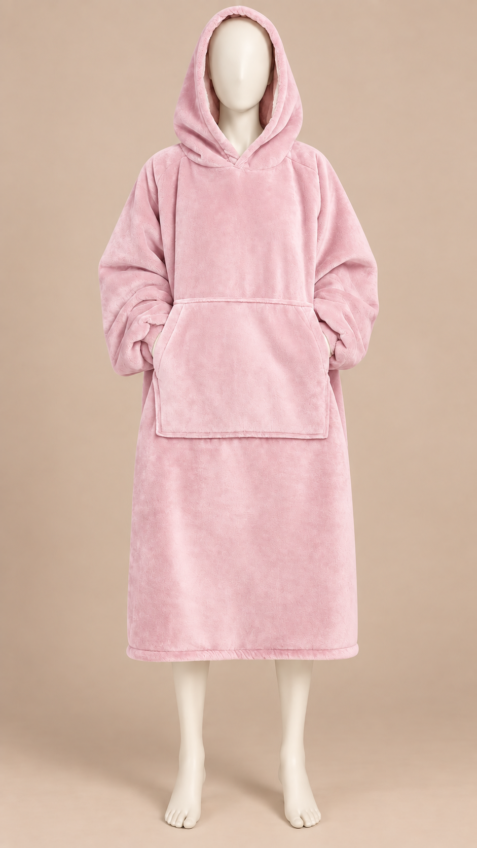 Maren Blanket Hoodie — Pink mannequin front