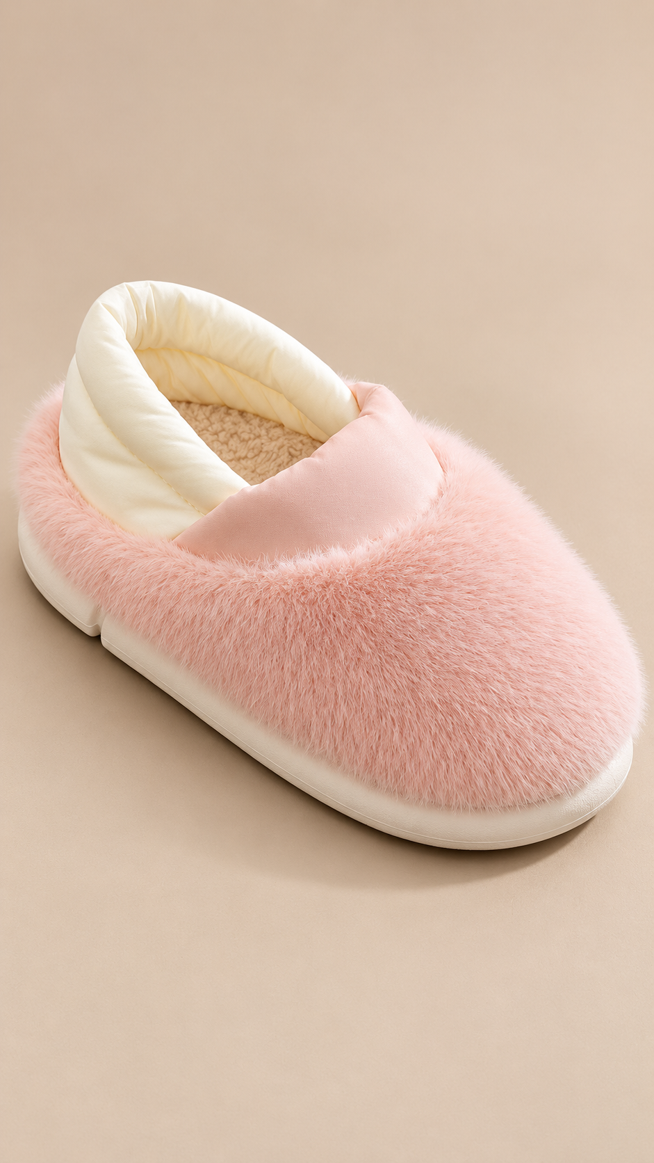 Lucienne Quilt-Collar Slipper — Pink shoe detail