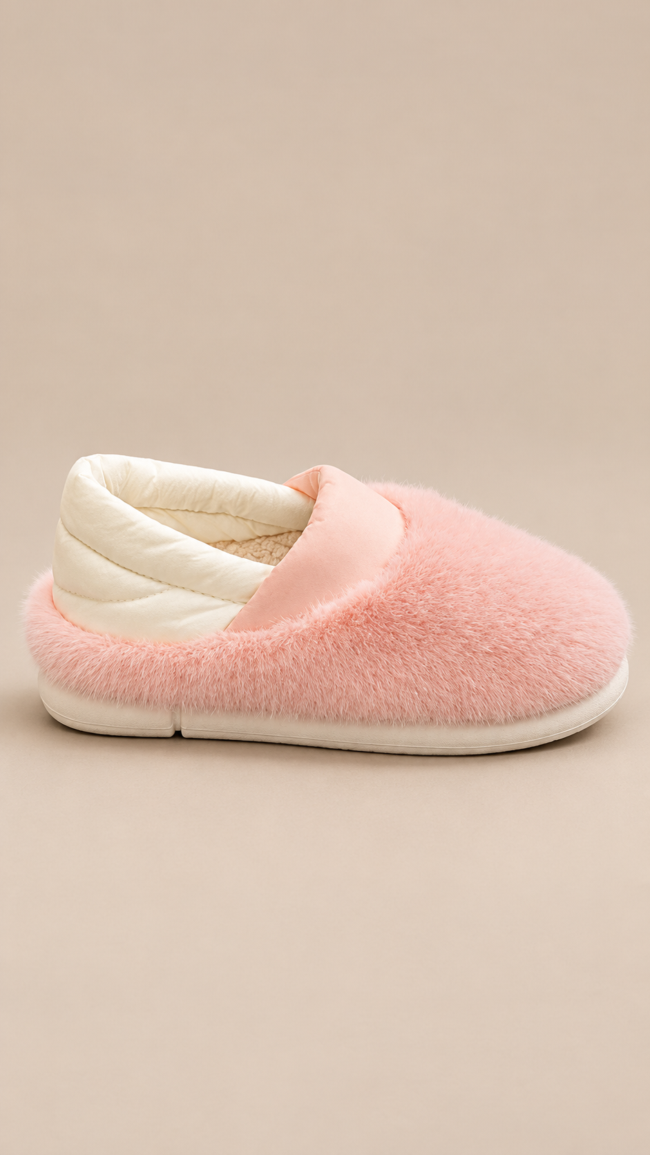 Lucienne Quilt-Collar Slipper — Pink shoe side
