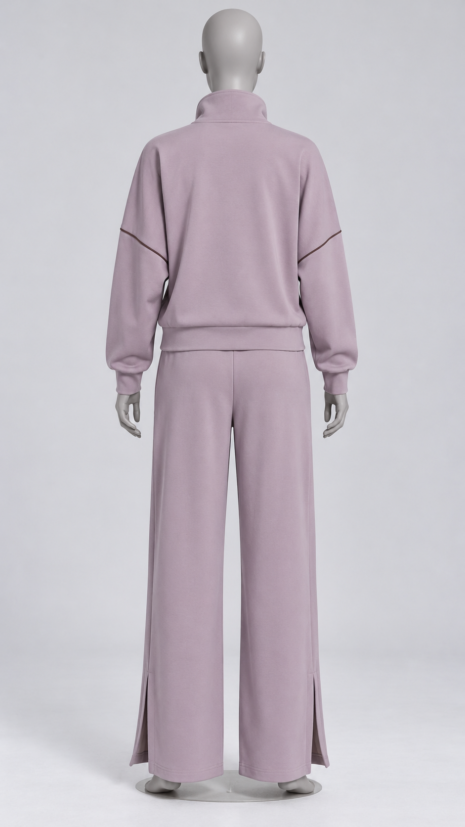 Henna Split-Hem Lounge Set — Purple Gray mannequin back
