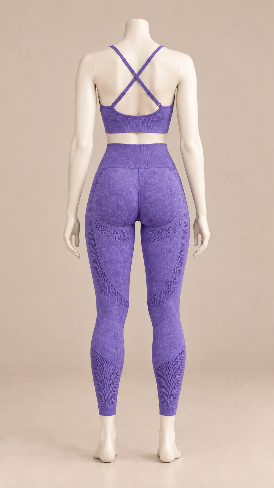 Ryla Seamless Yoga Set — Purple mannequin back