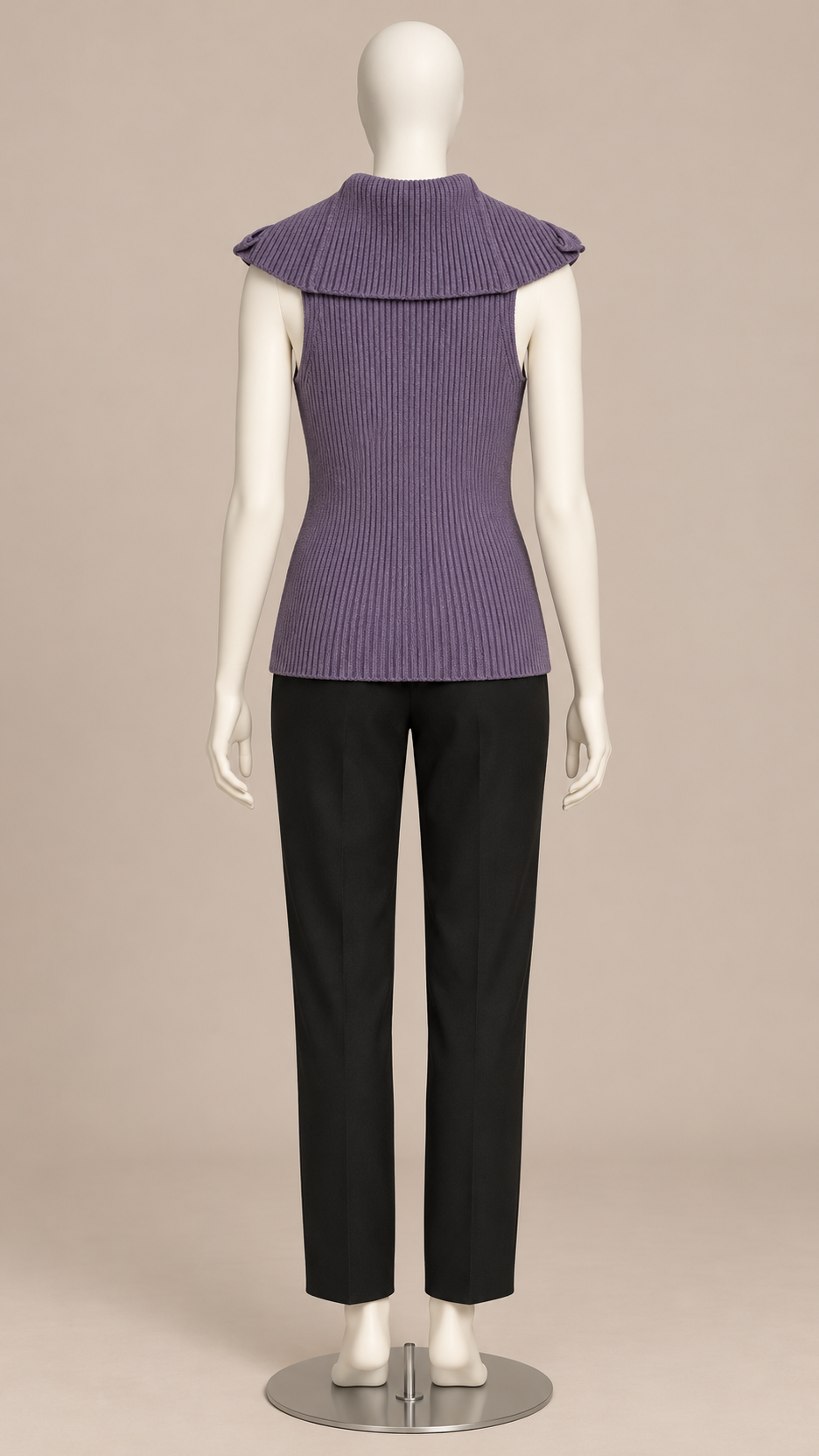 Elowen Wing-Collar Tank — Purple mannequin back