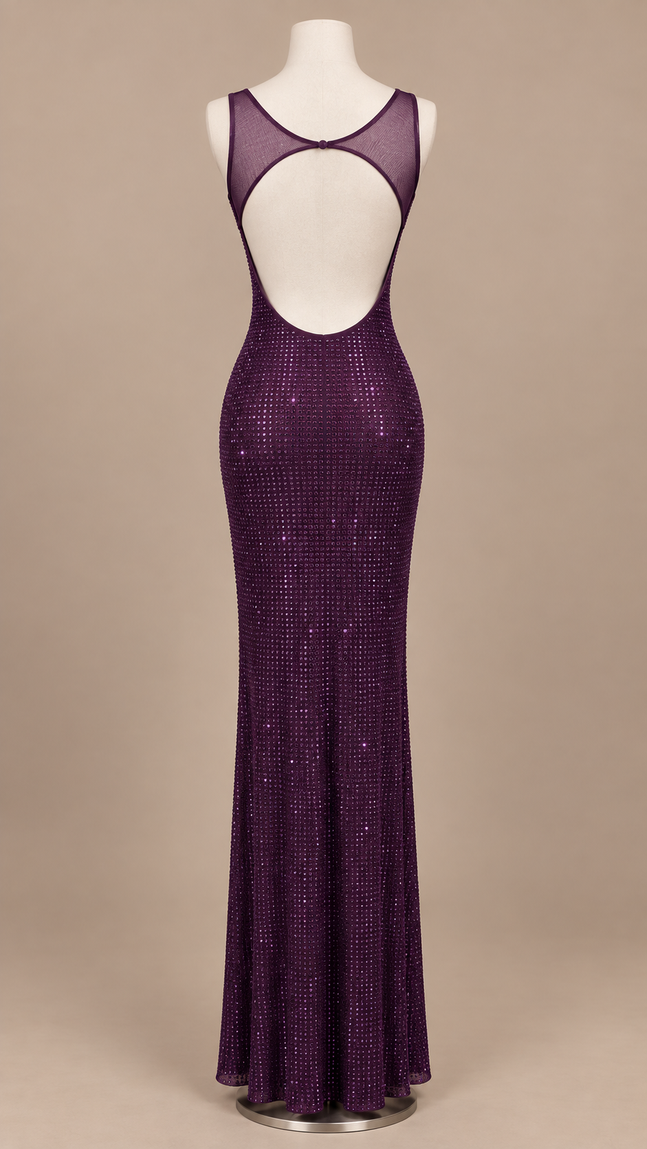 Aurore Backless Maxi — Purple mannequin back